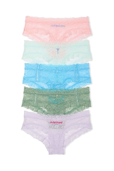 Victoria's Secret Pink/Blue/Green/Purple Cheeky Cotton Knickers Multipack