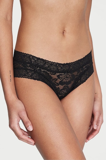 Victoria's Secret Black Roses Cheeky Lace Knickers