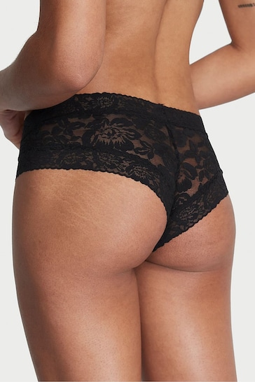 Victoria's Secret Black Roses Cheeky Lace Knickers
