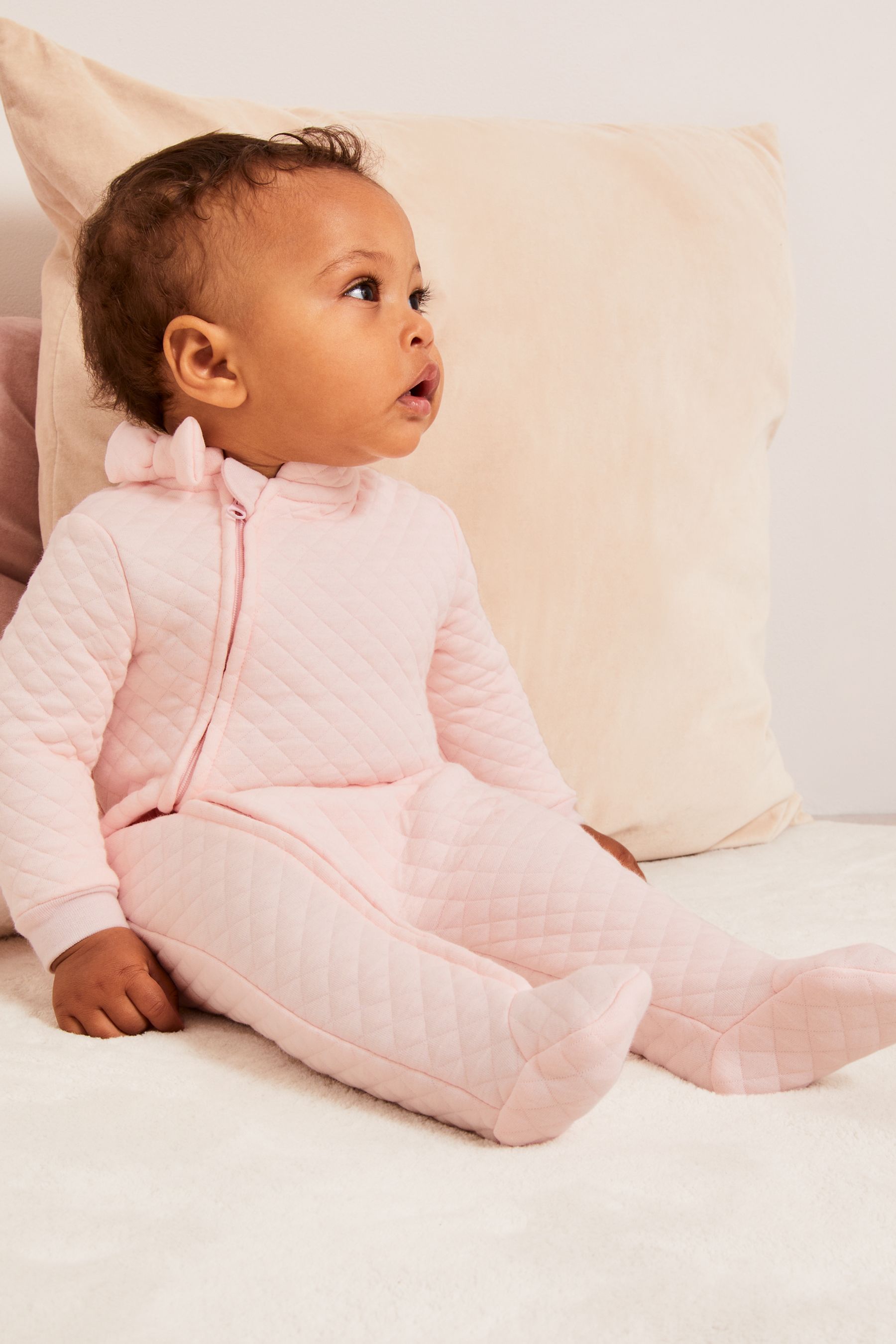 Quilted best sale sleepsuit baby