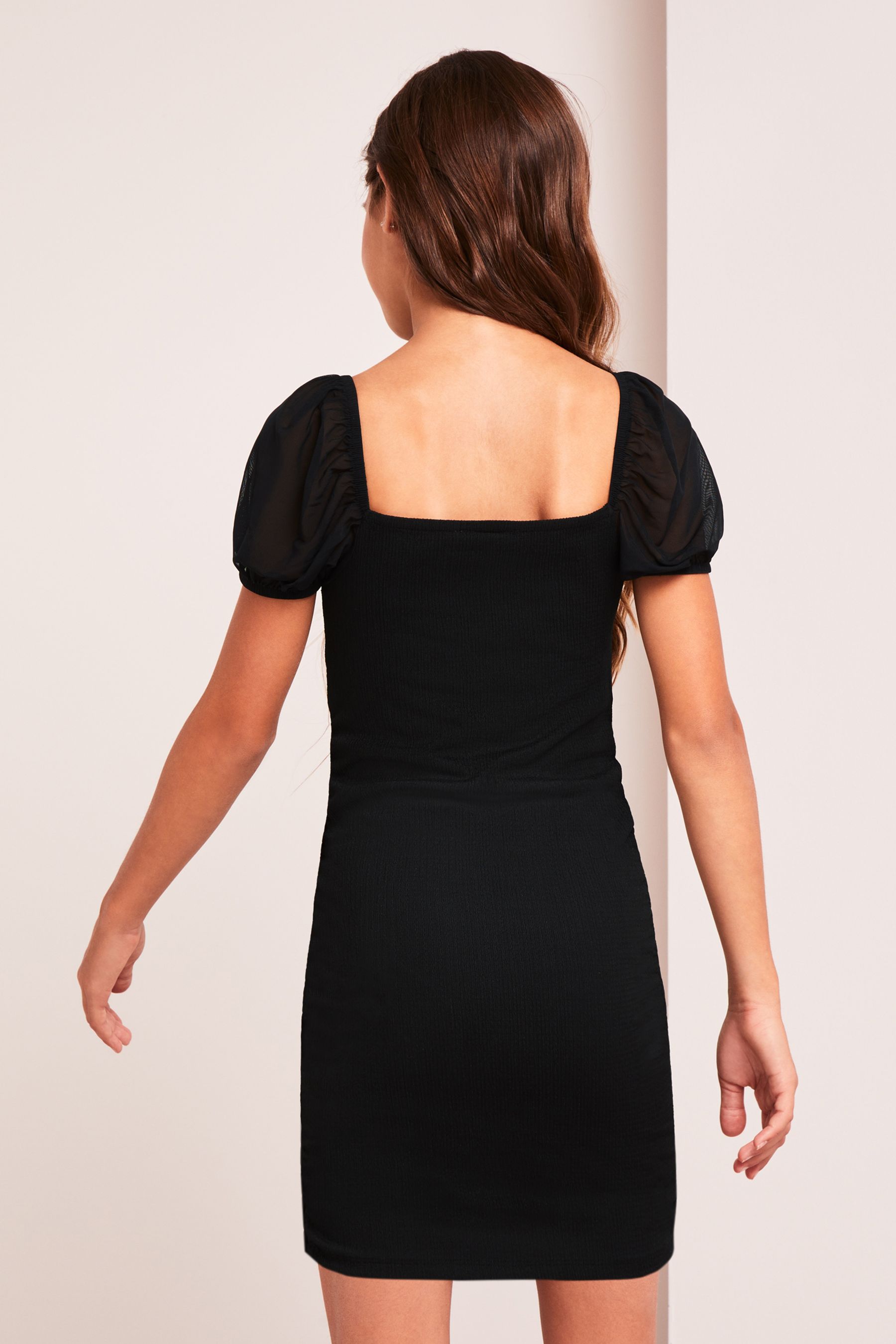 Buy Lipsy Black Teen Square Neck Jersey Bodycon Dress 9 16yrs