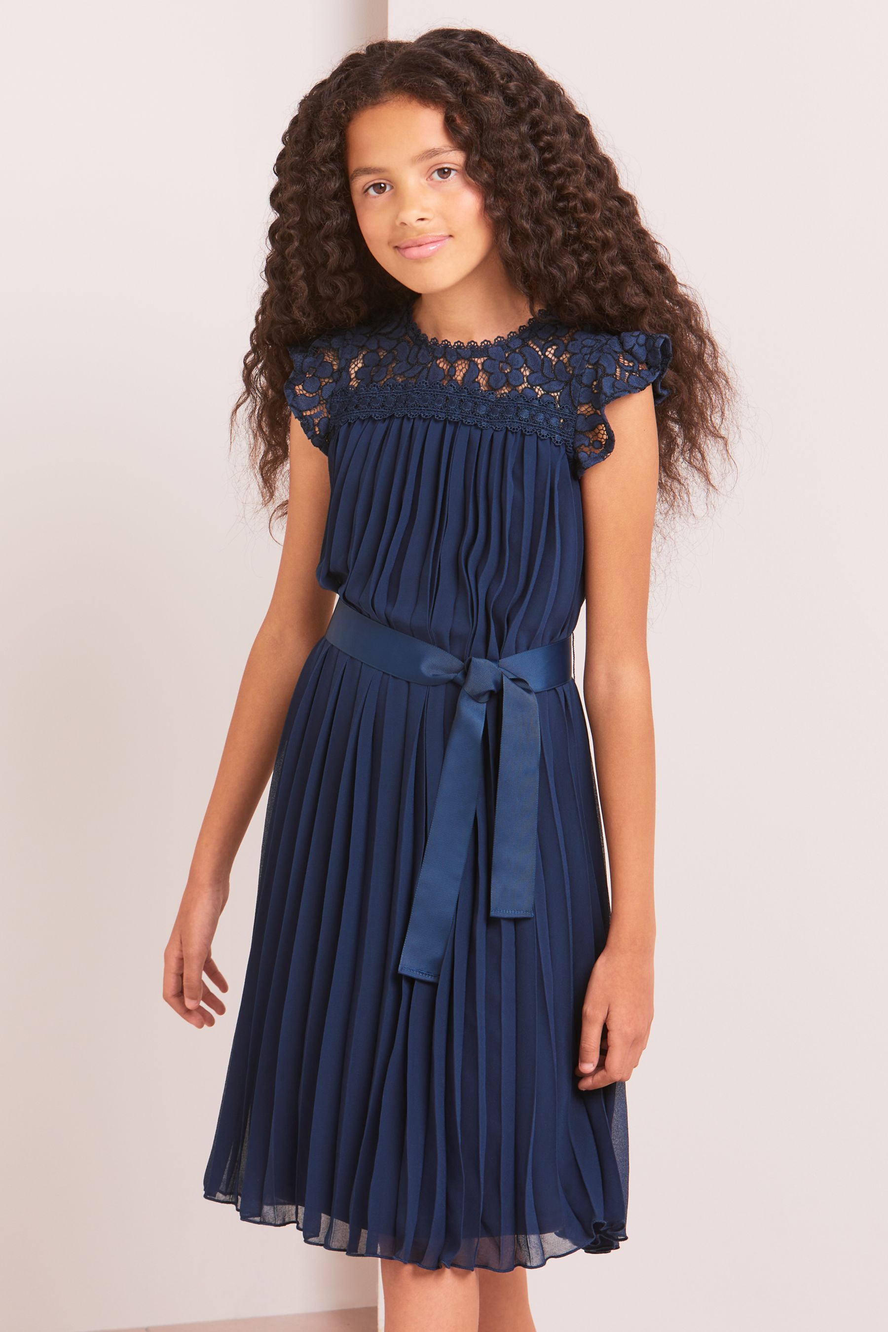 Lipsy girl lace tie belt dress top