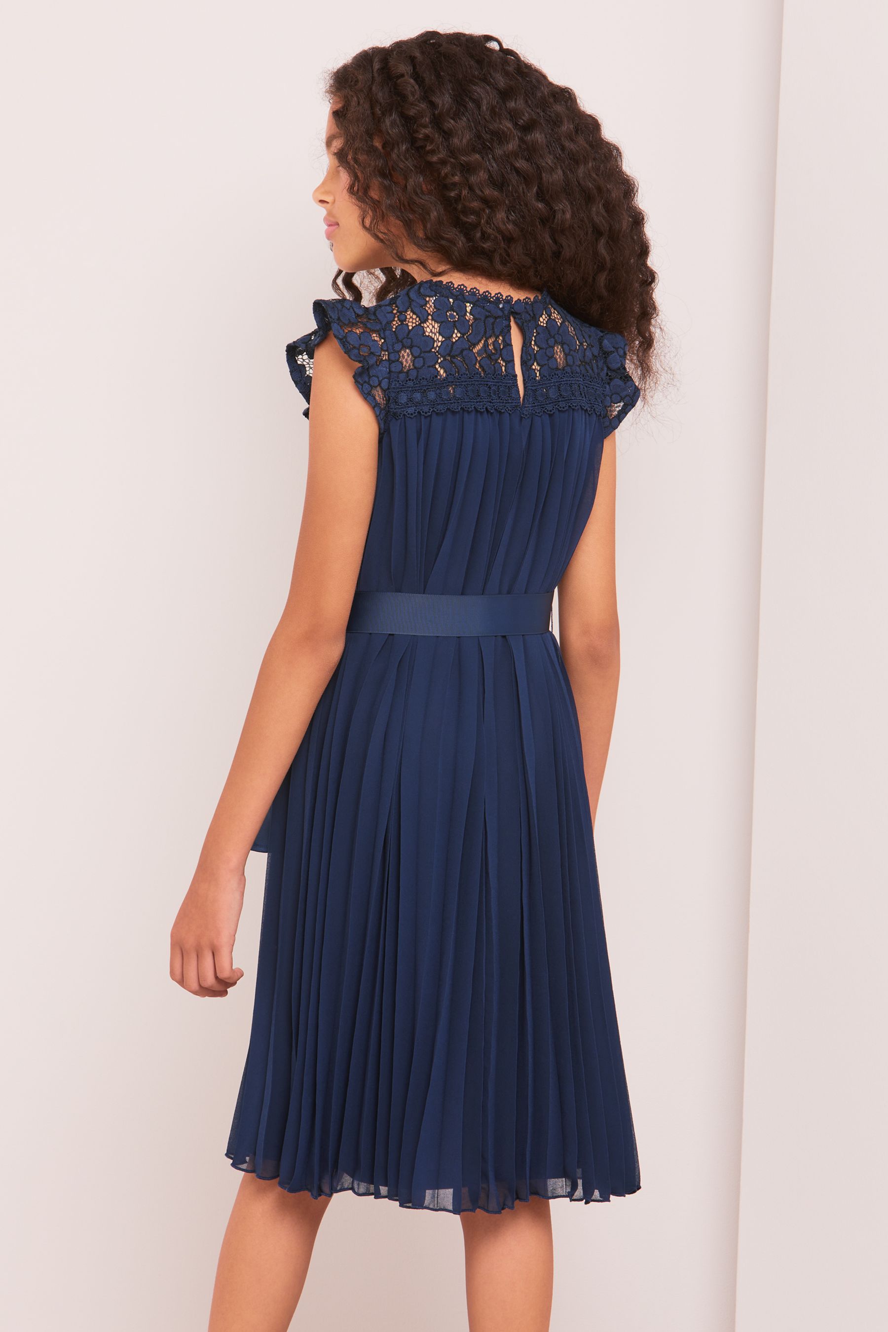 Lipsy lace top 2 in 1 pleated skirt midi dress discount