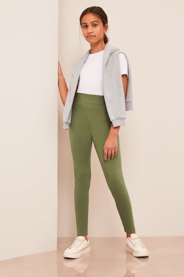 Lipsy Khaki Green Jersey Full Length Leggings (2-16yrs)