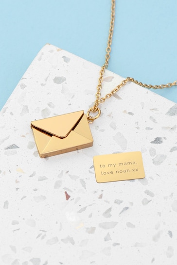 Personalised Secret Message Envelope Necklace by Treat Republic