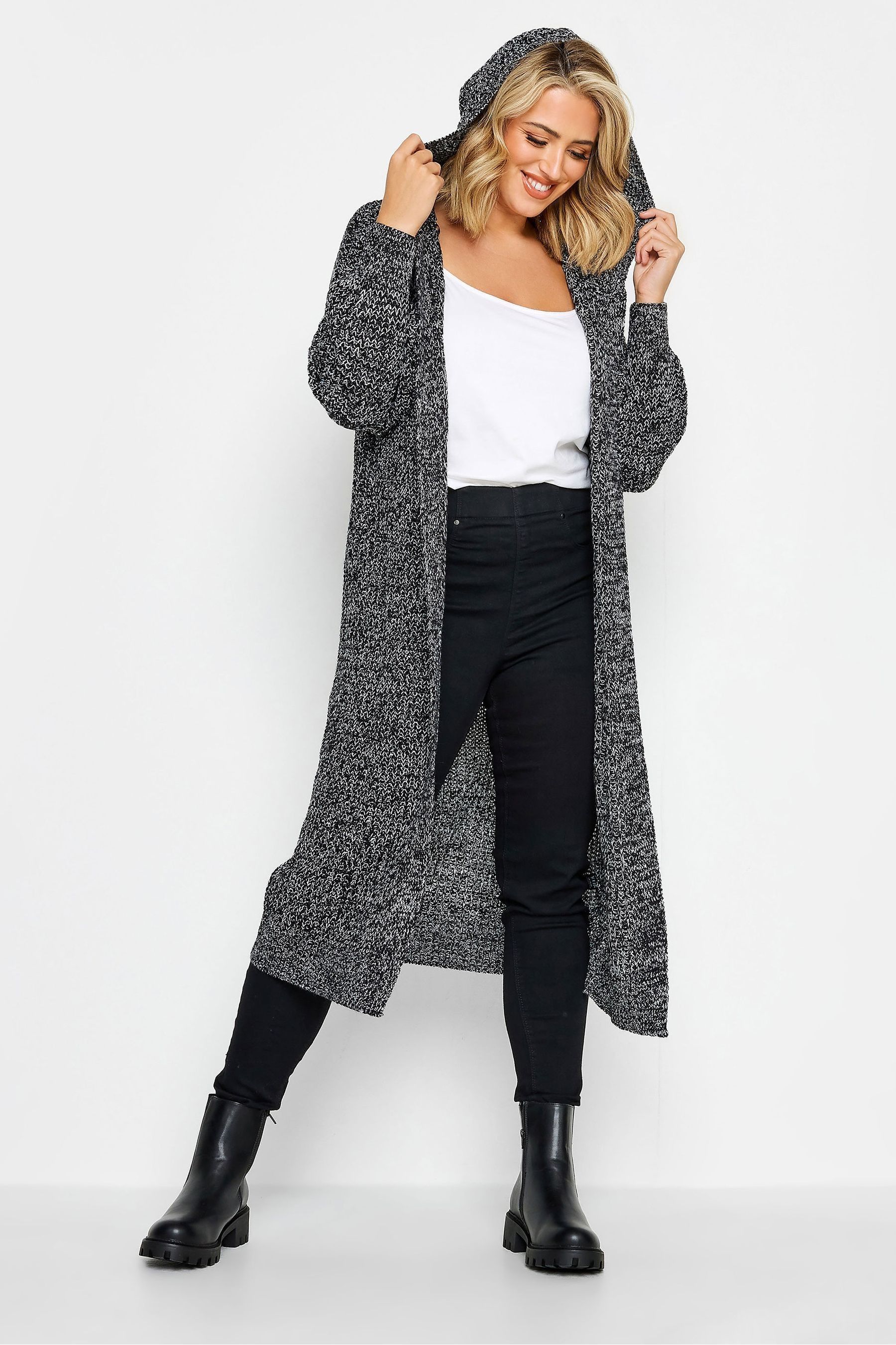 Longline hooded cardigan best sale womens