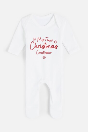 Personalised my First Christmas Rompersuit by Dollymix