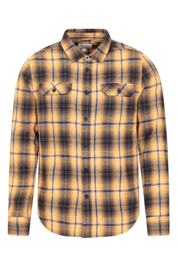 Mountain Warehouse Yellow Trace Flannel Long Sleeve Shirt - Mens