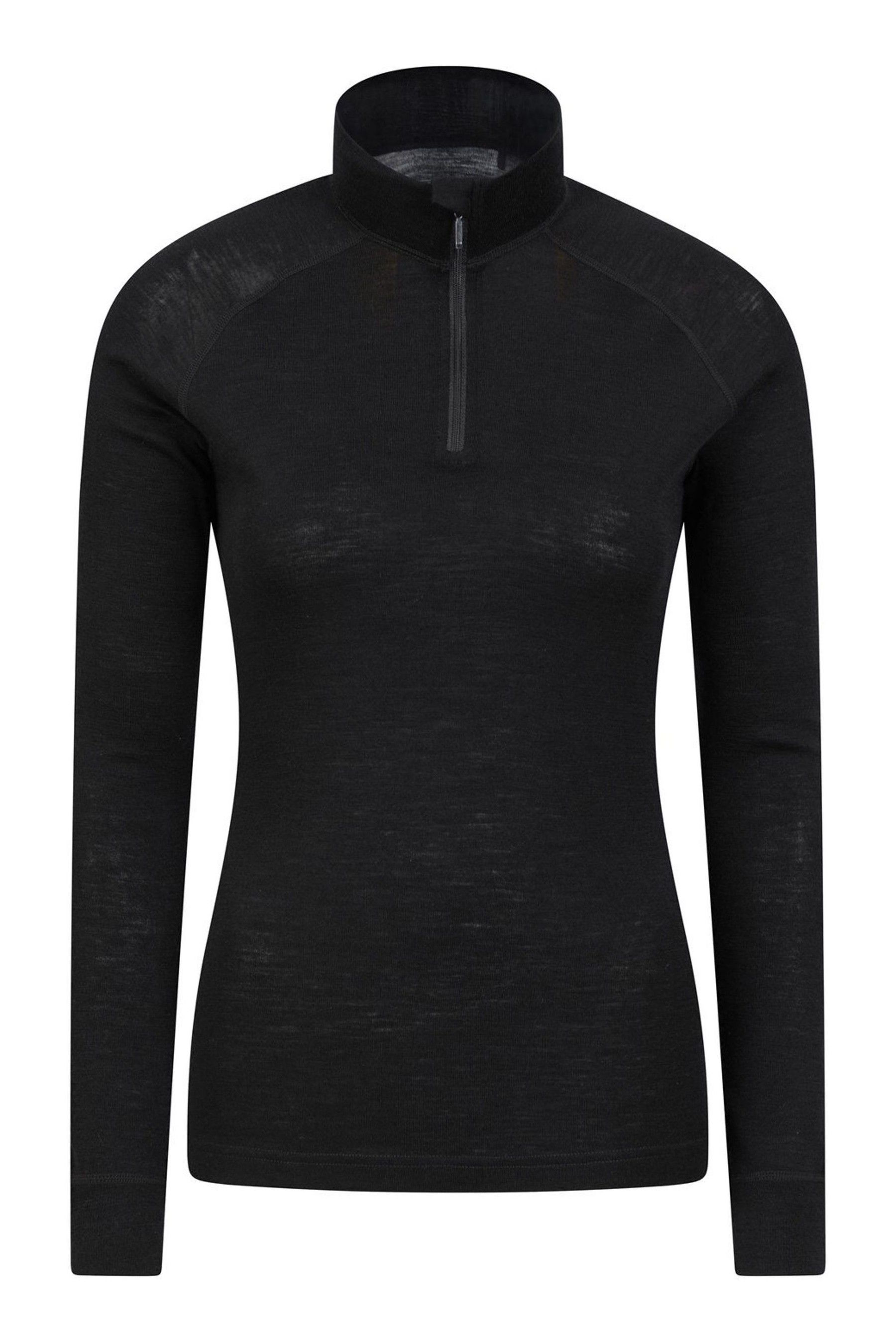 Buy Mountain Warehouse Black Merino Zip Neck Thermal Top Womens from
