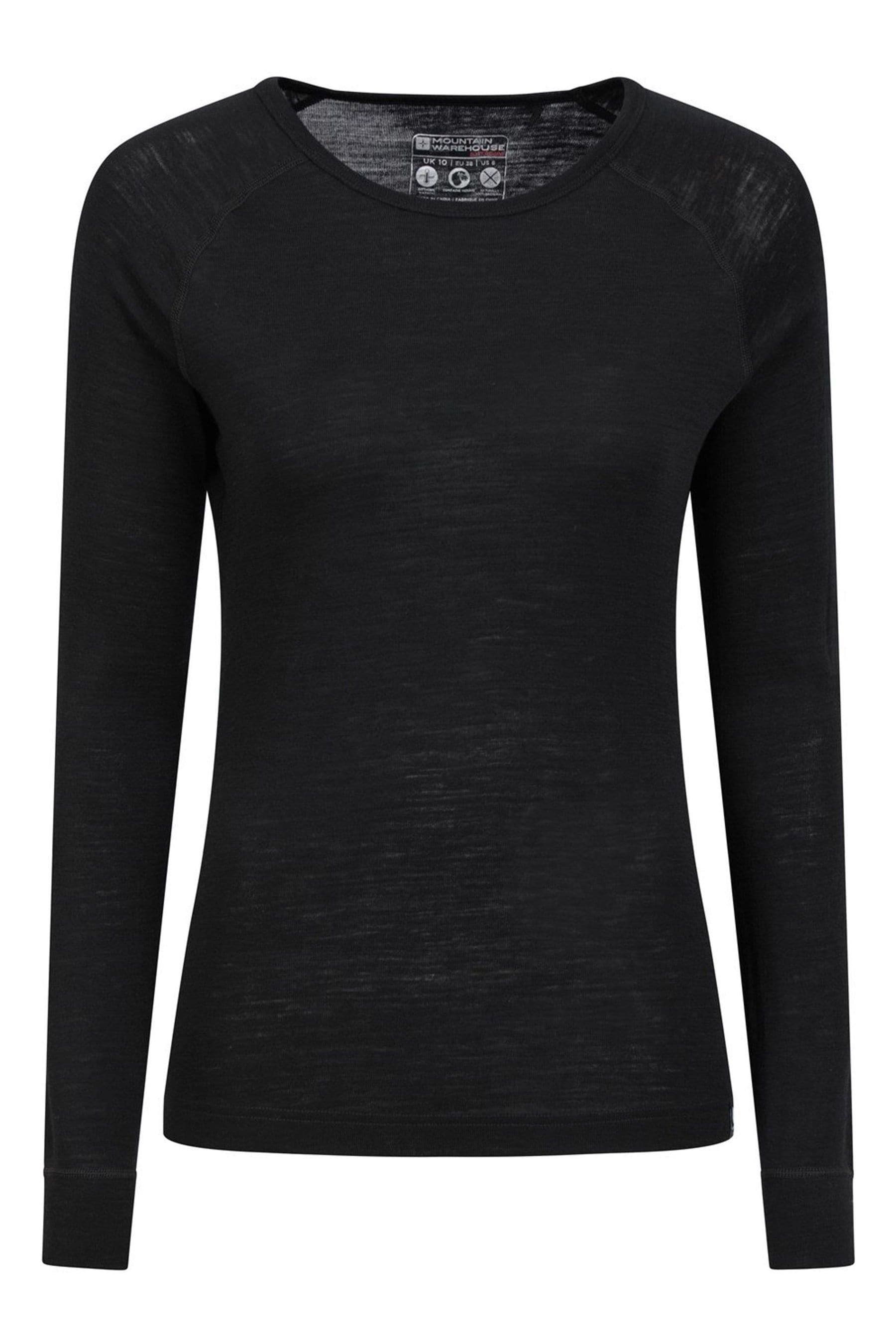 Buy Mountain Warehouse Black Merino Long Sleeved Thermal Top