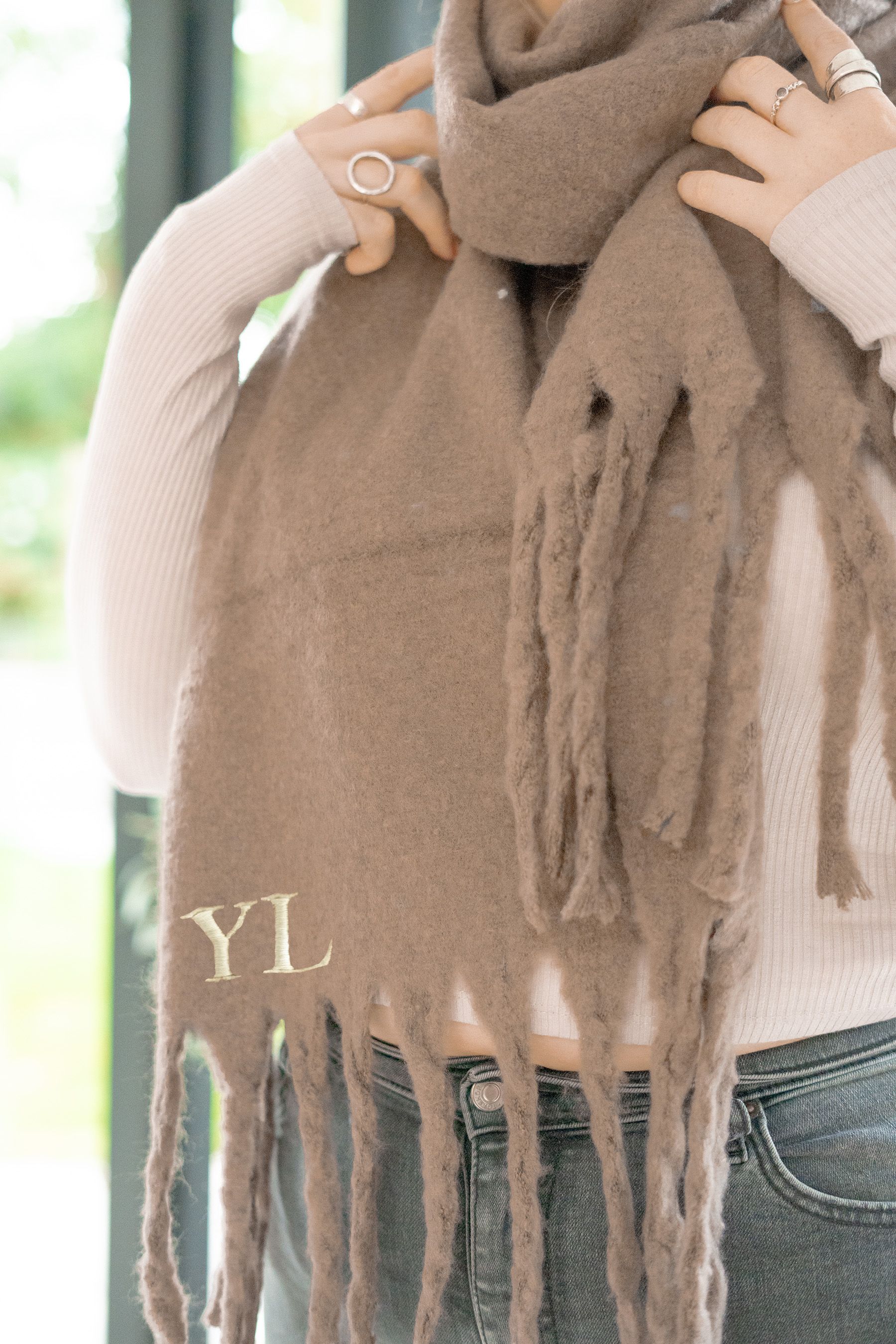 Personalised embroidered scarf store