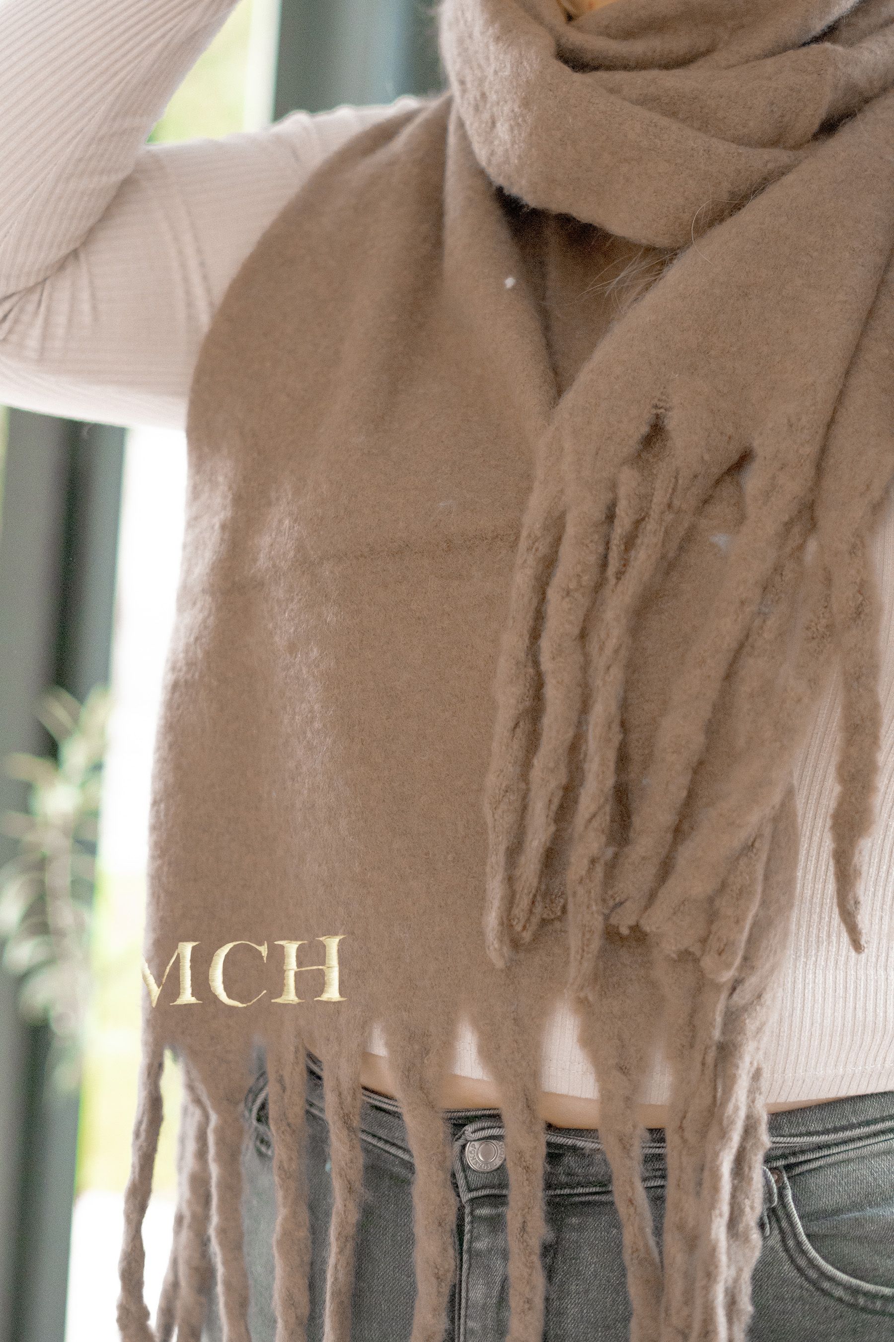 Personalised embroidered scarf on sale