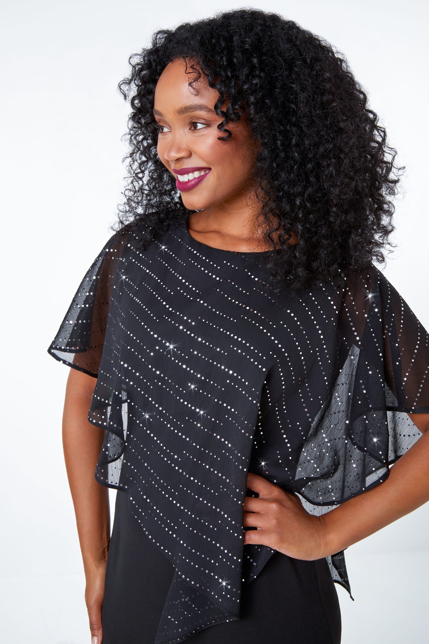 Black chiffon overlay dress 2025