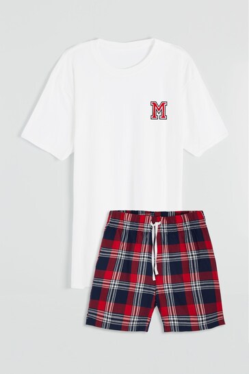 Personalised Mens Monogram Pyjama Shorts Set by Alphabet