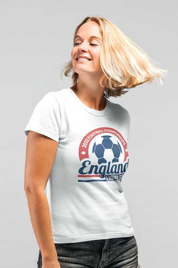 Instajunction White England Lionesses Football Championship Women's T-Shirt
