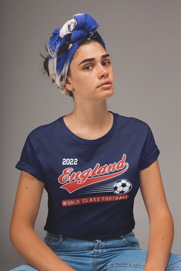 Instajunction Navy Blue England Lionesses Football Championship Women's T-Shirt