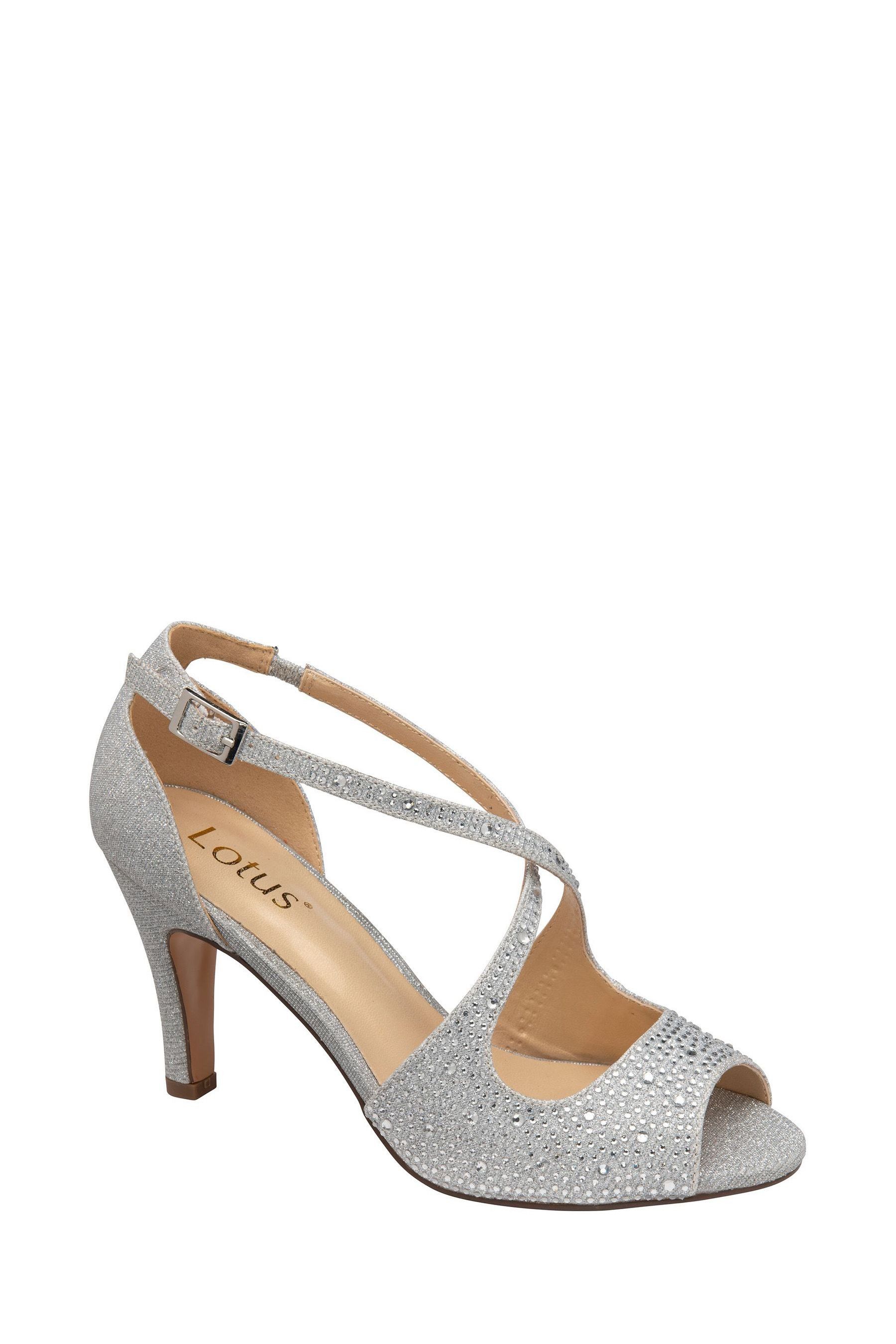 Silver peep toe on sale shoe