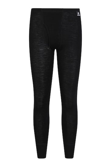 Mountain Warehouse Black Merino Thermal Pants with Fly -  Mens