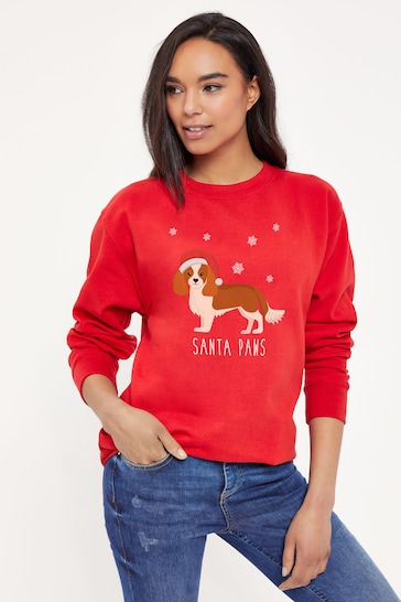 Lipsy Red King Charles Spaniel Christmas Women's Sweatshirt