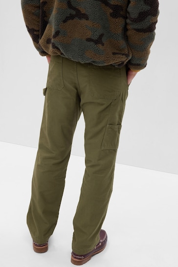 Gap Green Carpenter Straight Fit Trousers