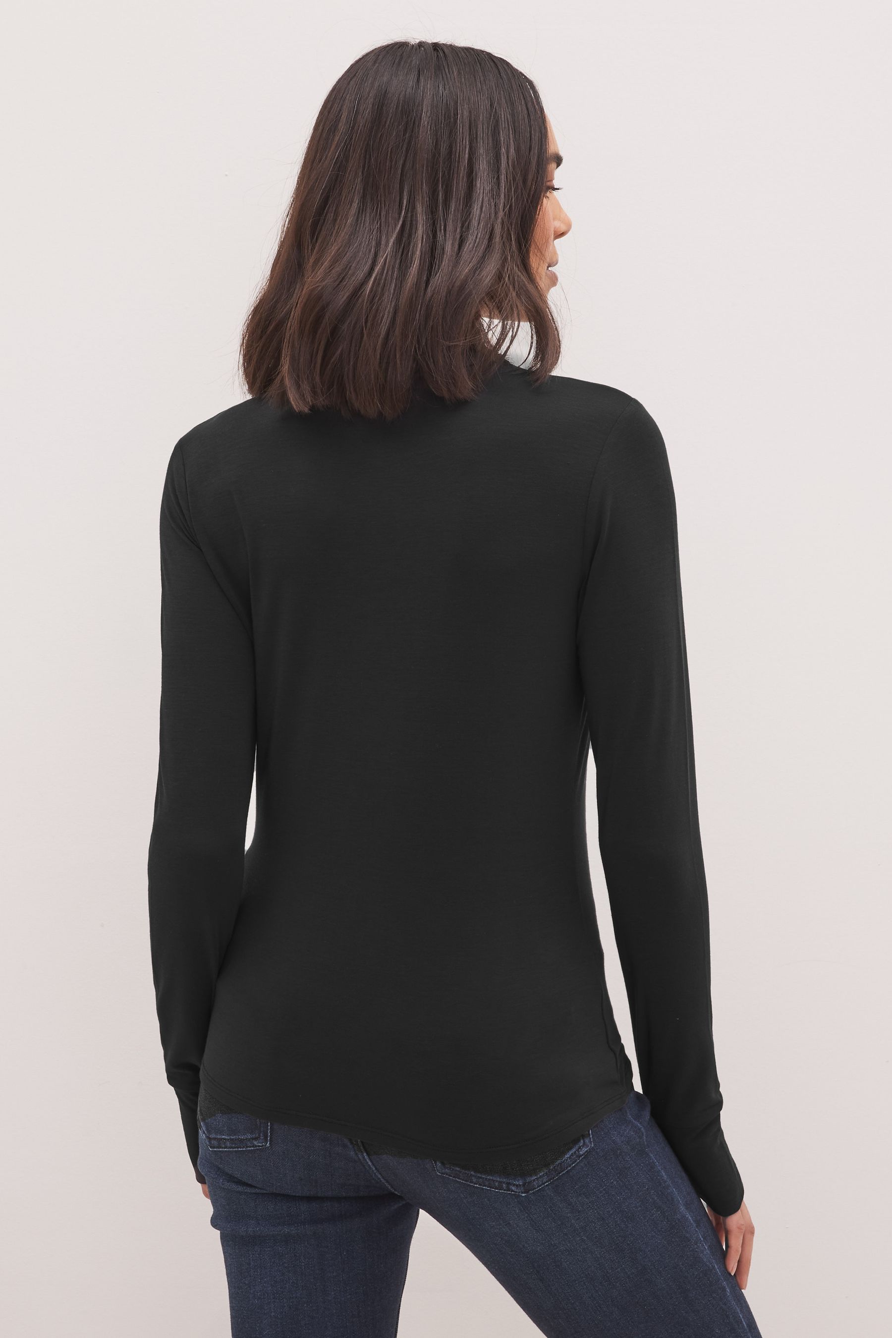 Turtleneck with discount thumb holes