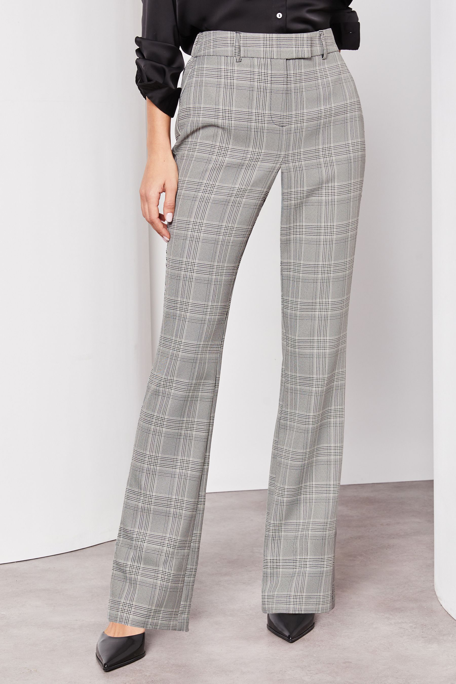 Kick flare sale plaid trousers