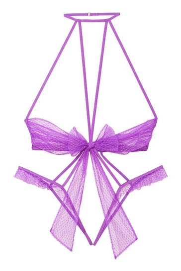 Victoria's Secret Purple Tease Bow Overt Bodysuit