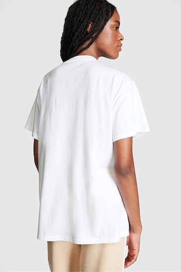 Victoria's Secret PINK Optic White Short Sleeve Oversized Campus T-Shirt