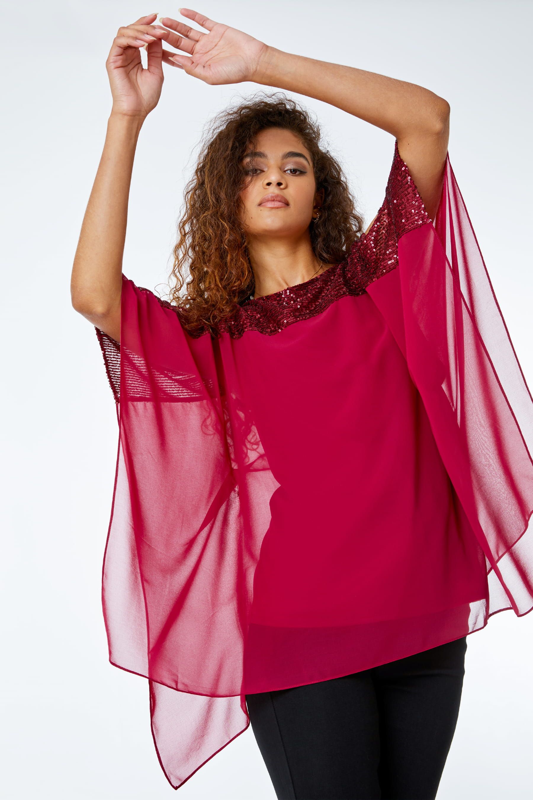 Chiffon overlay sales tops uk