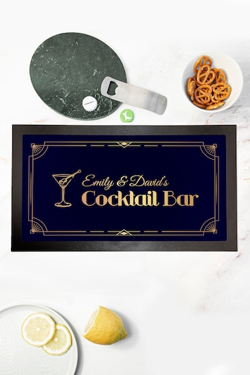 Personalised Stylish Cocktail Bar Mat by Treat Republic