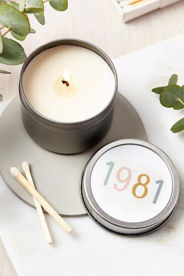 Personalised Birth Year Candle by Treat Republic