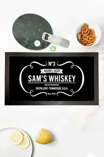 Personalised Vintage Whisky Bar Mat by Treat Republic