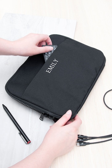 Personalised Technology Organiser Travel Case in Black by Treat Republic