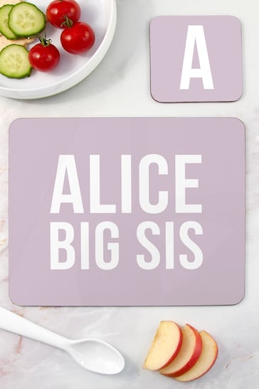 Personalised Big Sis Or Little Sis Placemat Set by Treat Republic