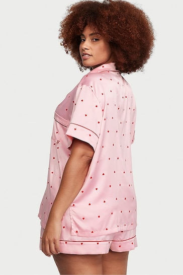 Victoria's Secret Pink Heart Satin Short Pyjamas
