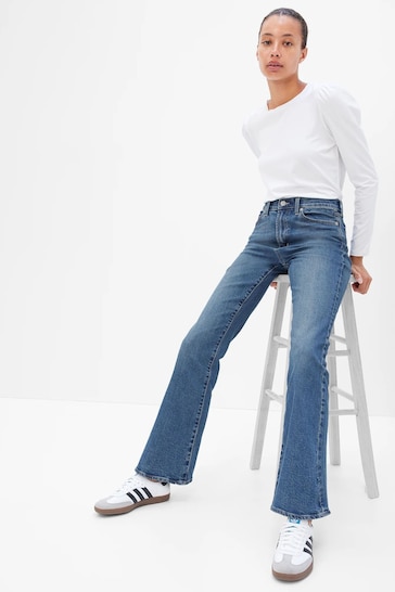 Buy Gap Light Wash Blue High Waisted 70's Flared Jeans from the Next UK  online shop