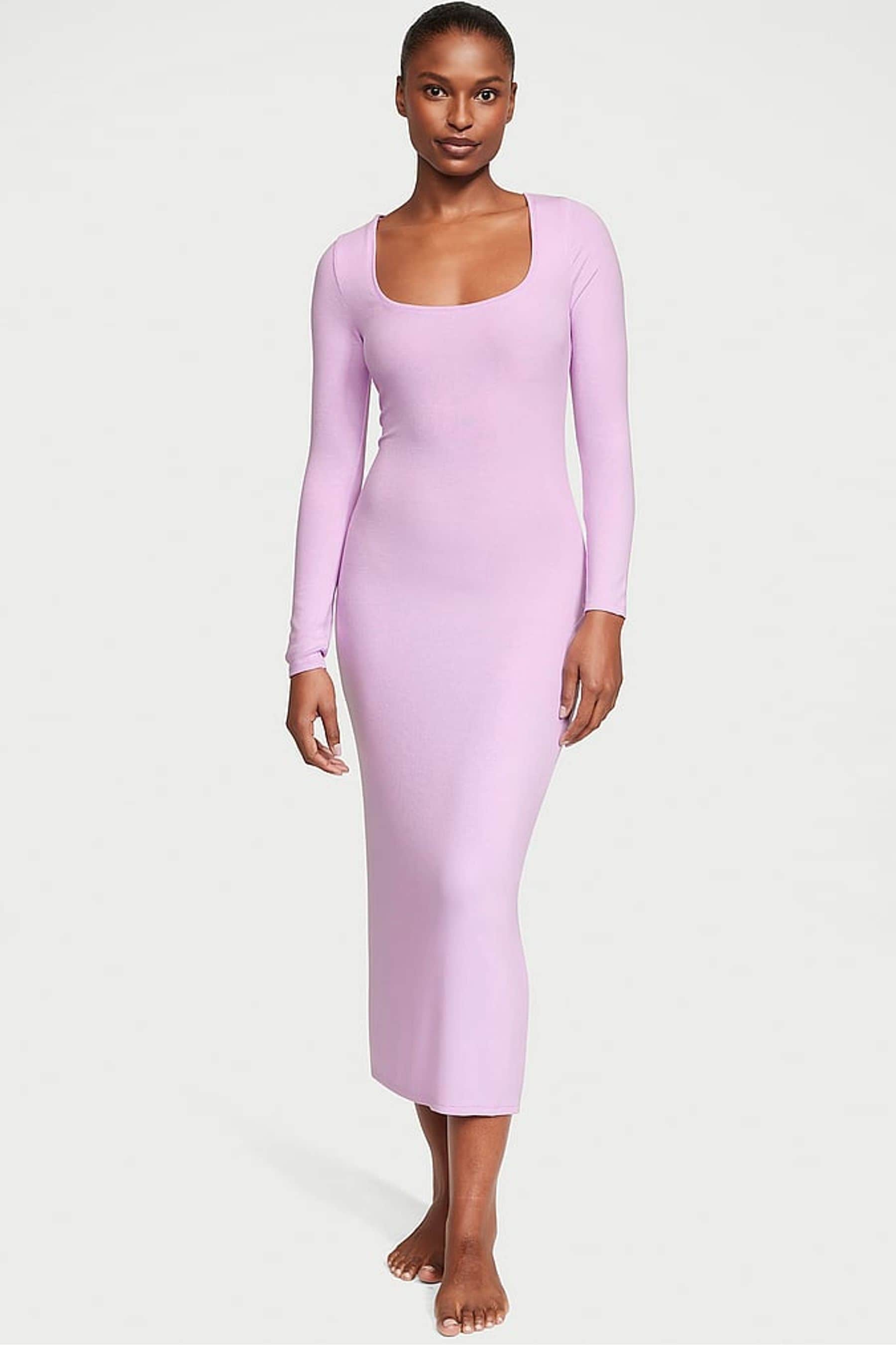 Mauve ribbed dress on sale