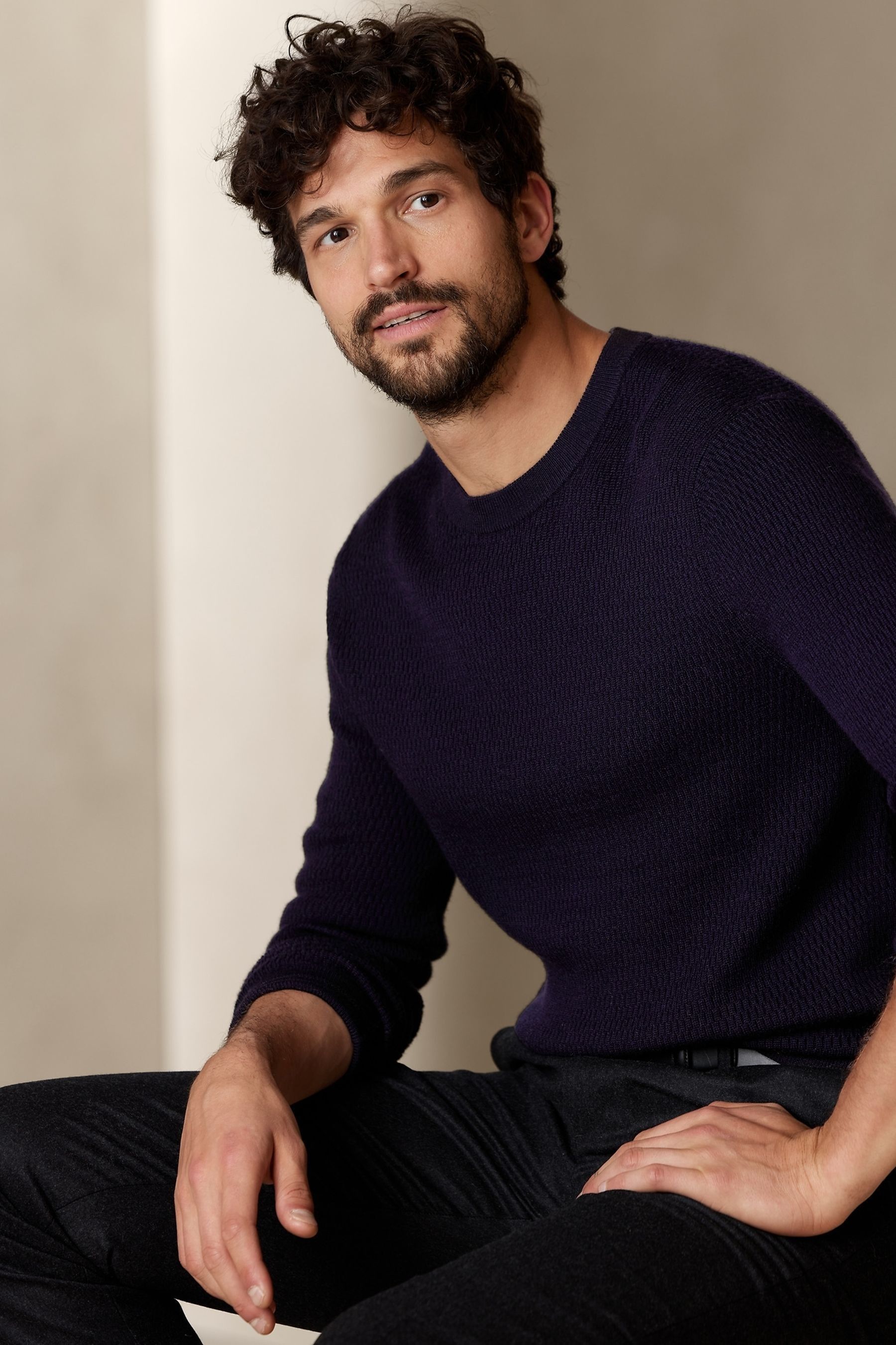Buy Banana Republic Navy Blue Sante Merino Jumper from the Next UK