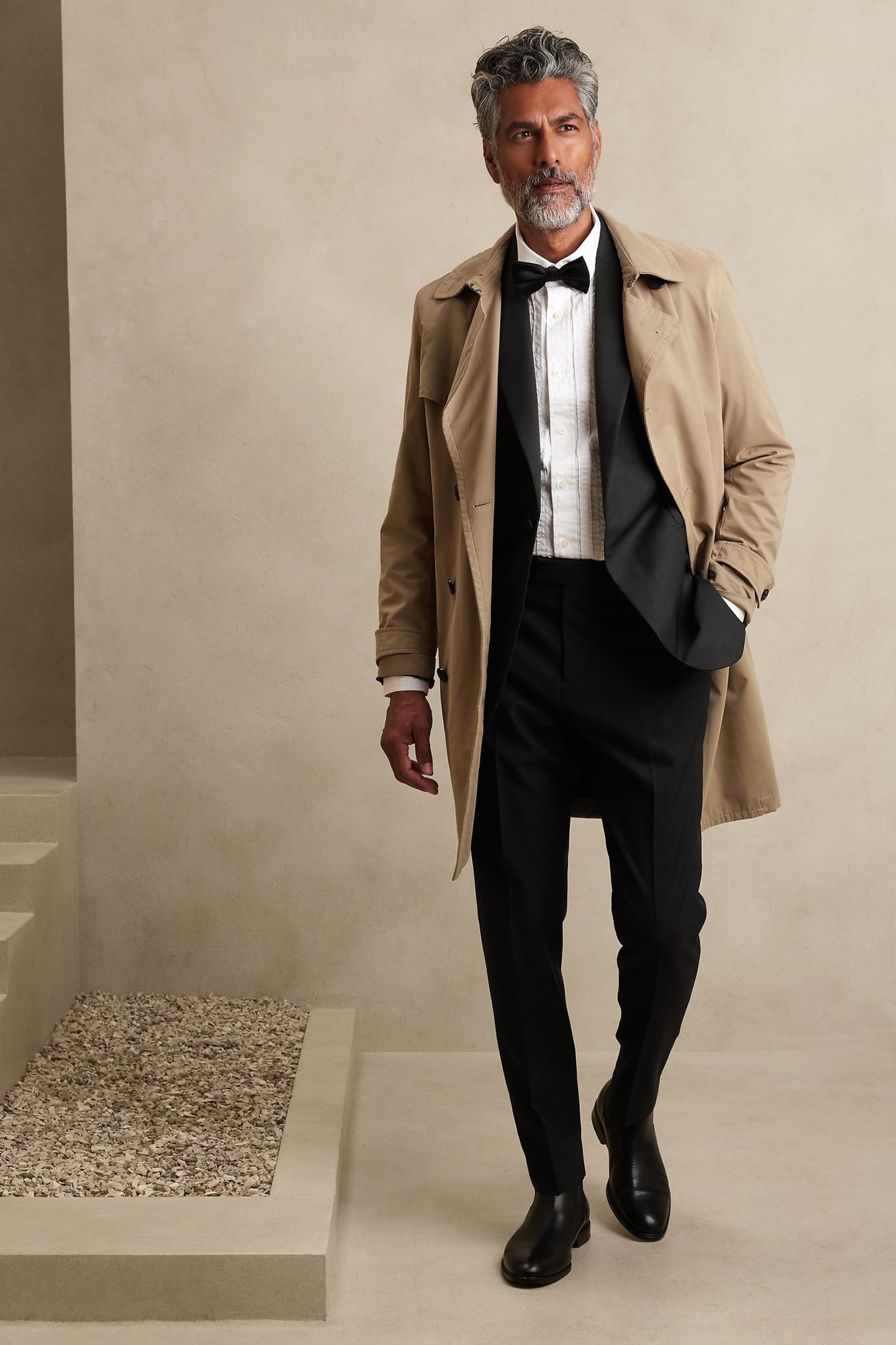 Buy Banana Republic Black Barathea Tuxedo Trousers from the Next