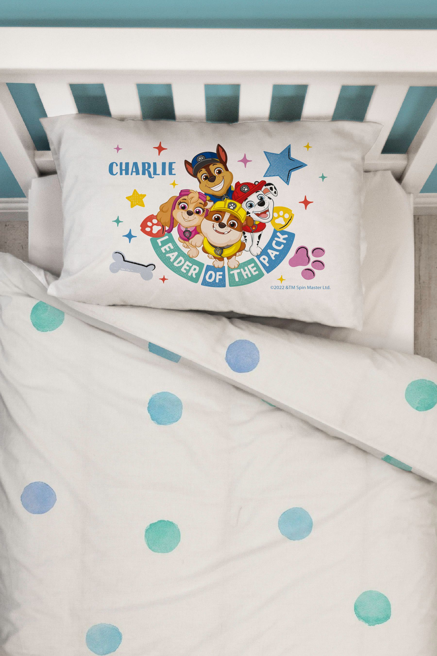 Personalized paw patrol top pillowcase