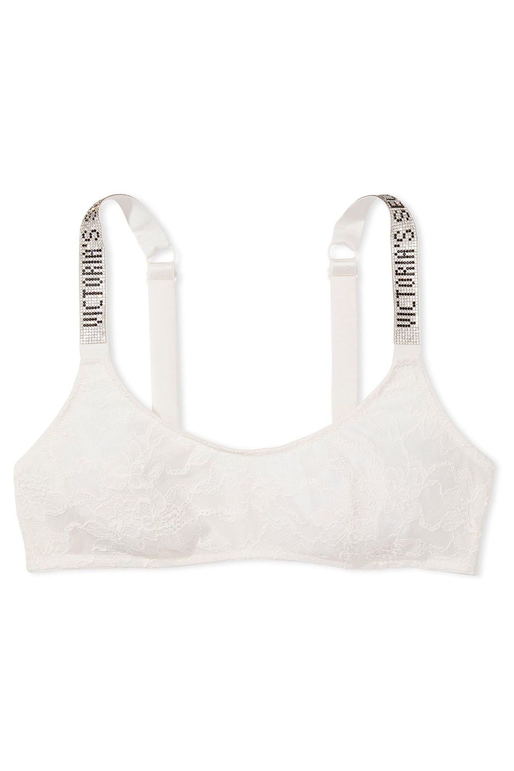 Buy Victoria s Secret White Shine Strap Lace Bralette from the