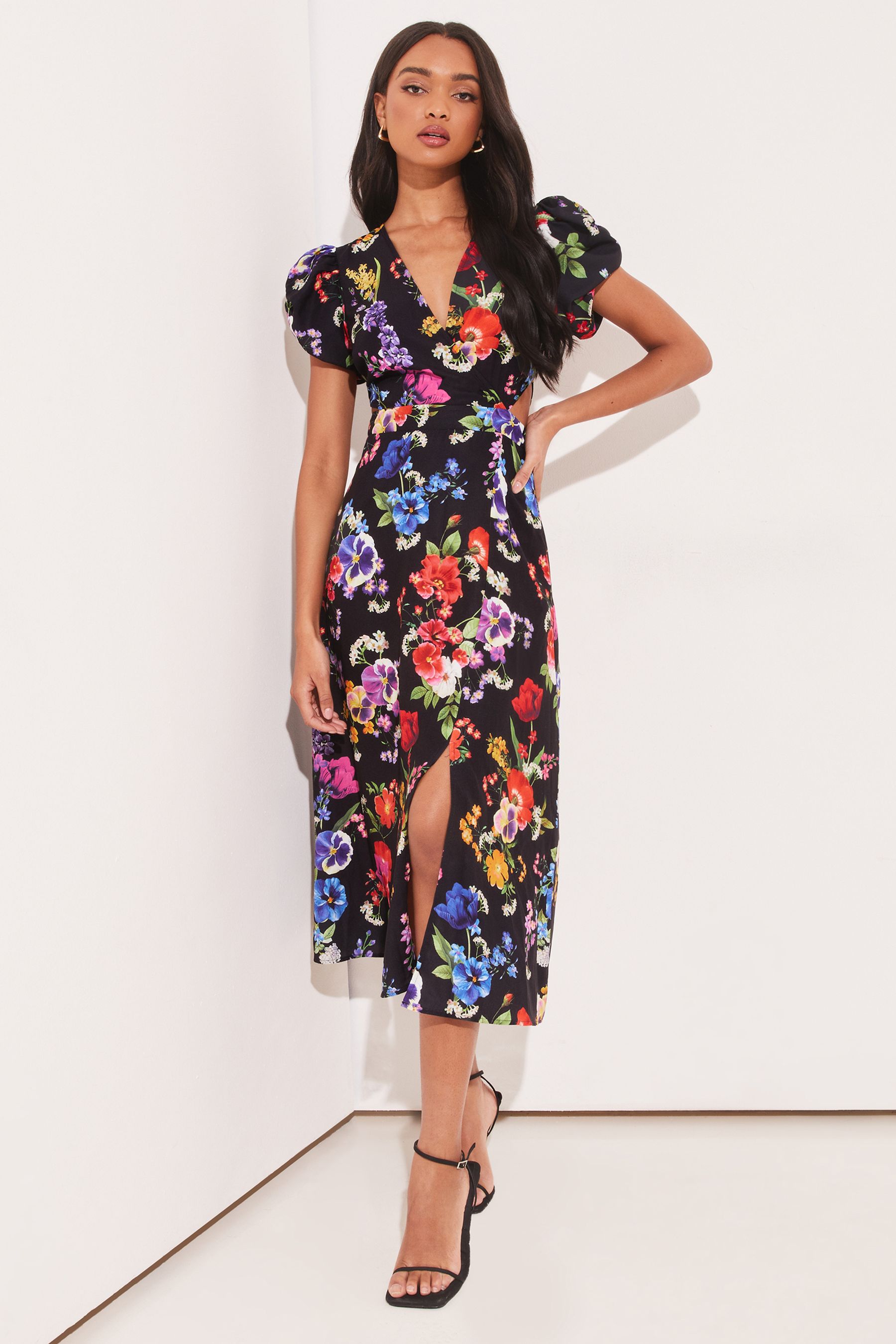 Lipsy black shop floral dress