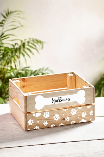 Personalised Dog "with a bone" Crate Box by Loveabode