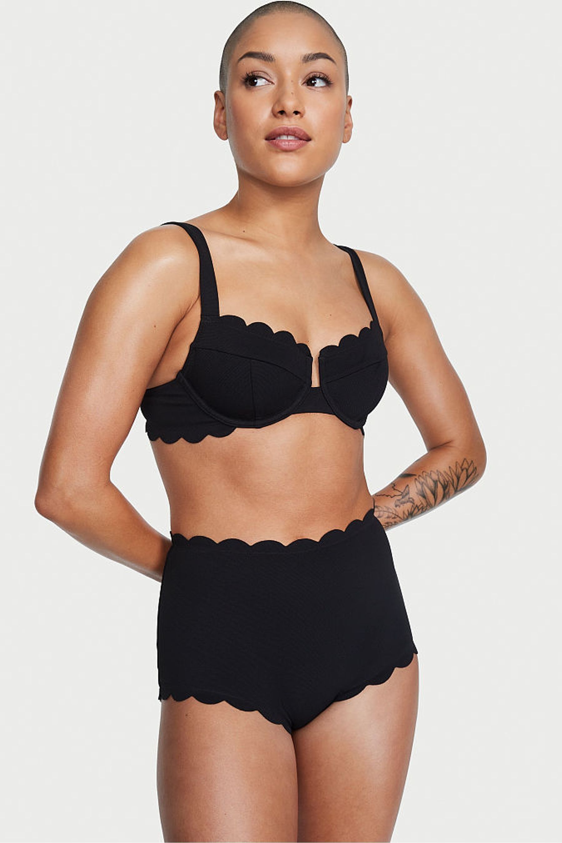 Buy Victoria s Secret Black Brief Scallop Boyshort Swim Bikini