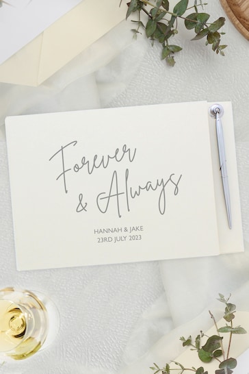 Personalised Forever & Always Hardback Guest Book & Pen by PMC