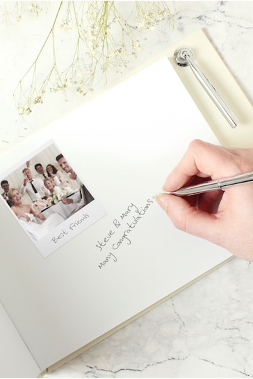 Personalised Wedding Hardback Guest Book & Pen by PMC