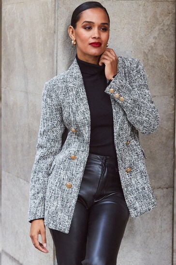 Buy Sosandar Black Formal Boucle Blazer from the Next UK online shop