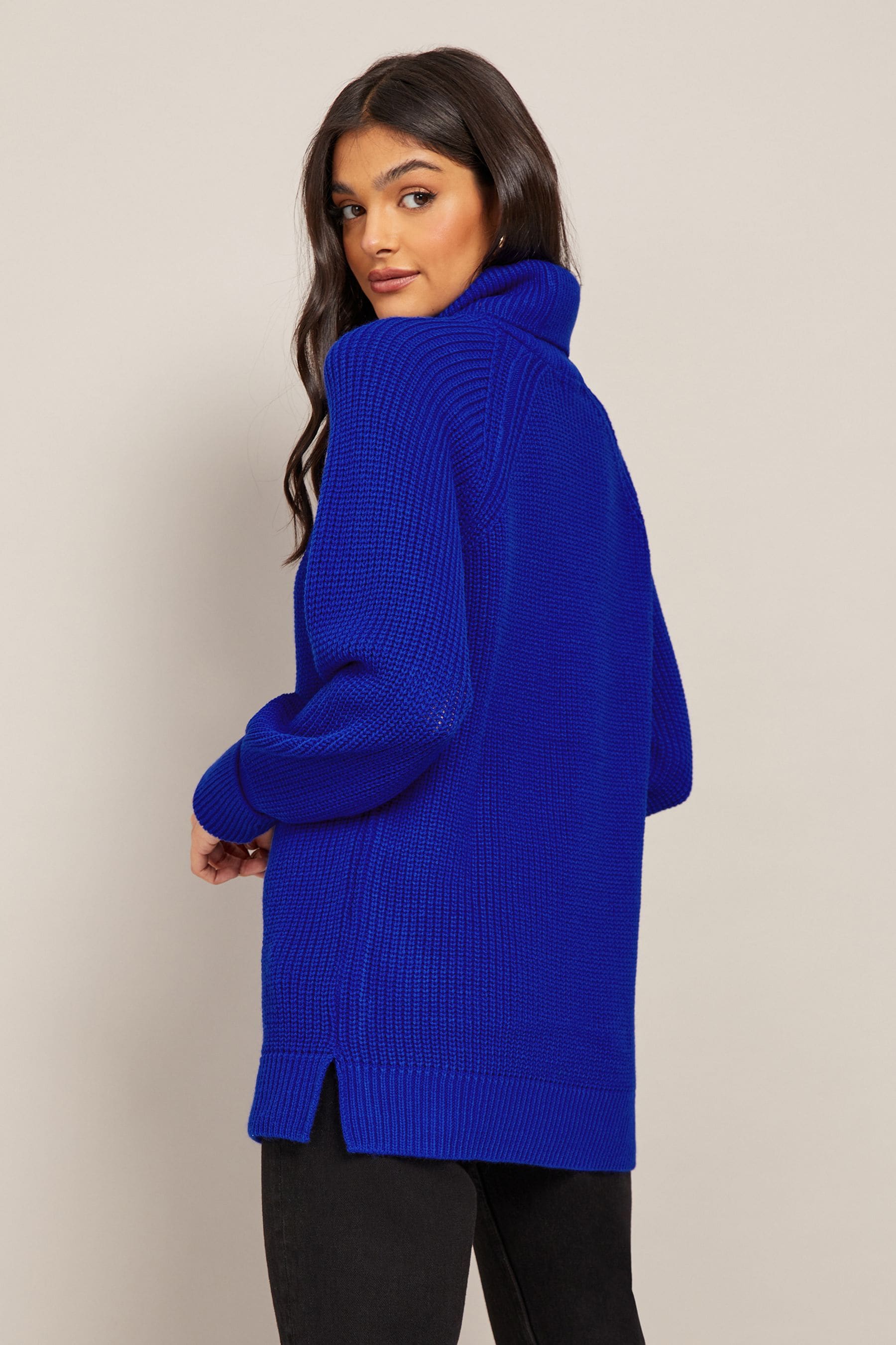 Friends Like These Cobalt Blue Roll Neck Jumper