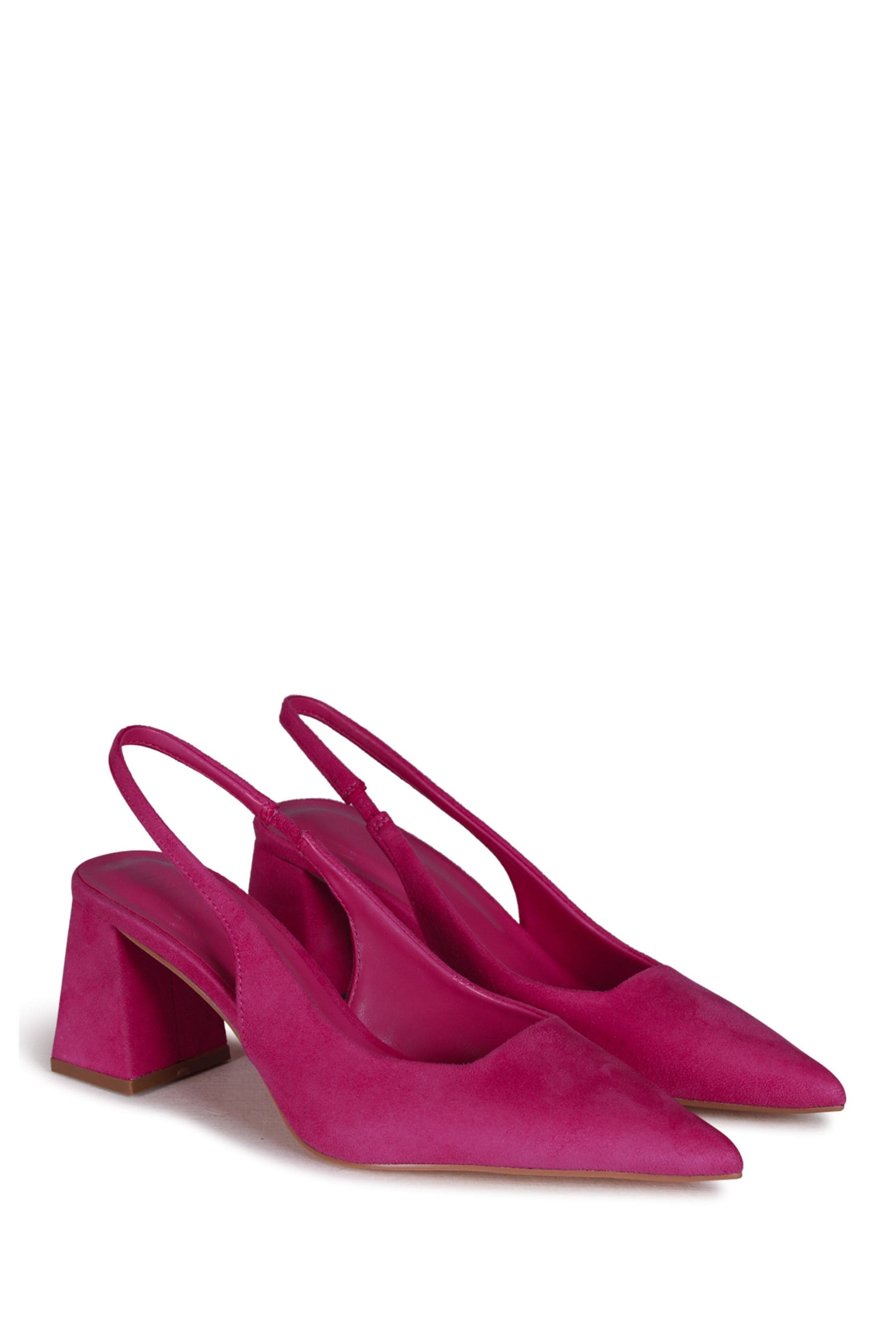 Linzi Fuchsia Pink Elizabeth Slingback Court Shoe With Block Heel