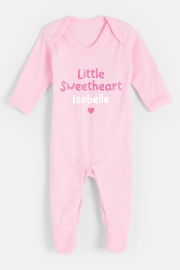 Personalised Little Sweetheart Baby Sleepsuit by Dollymix